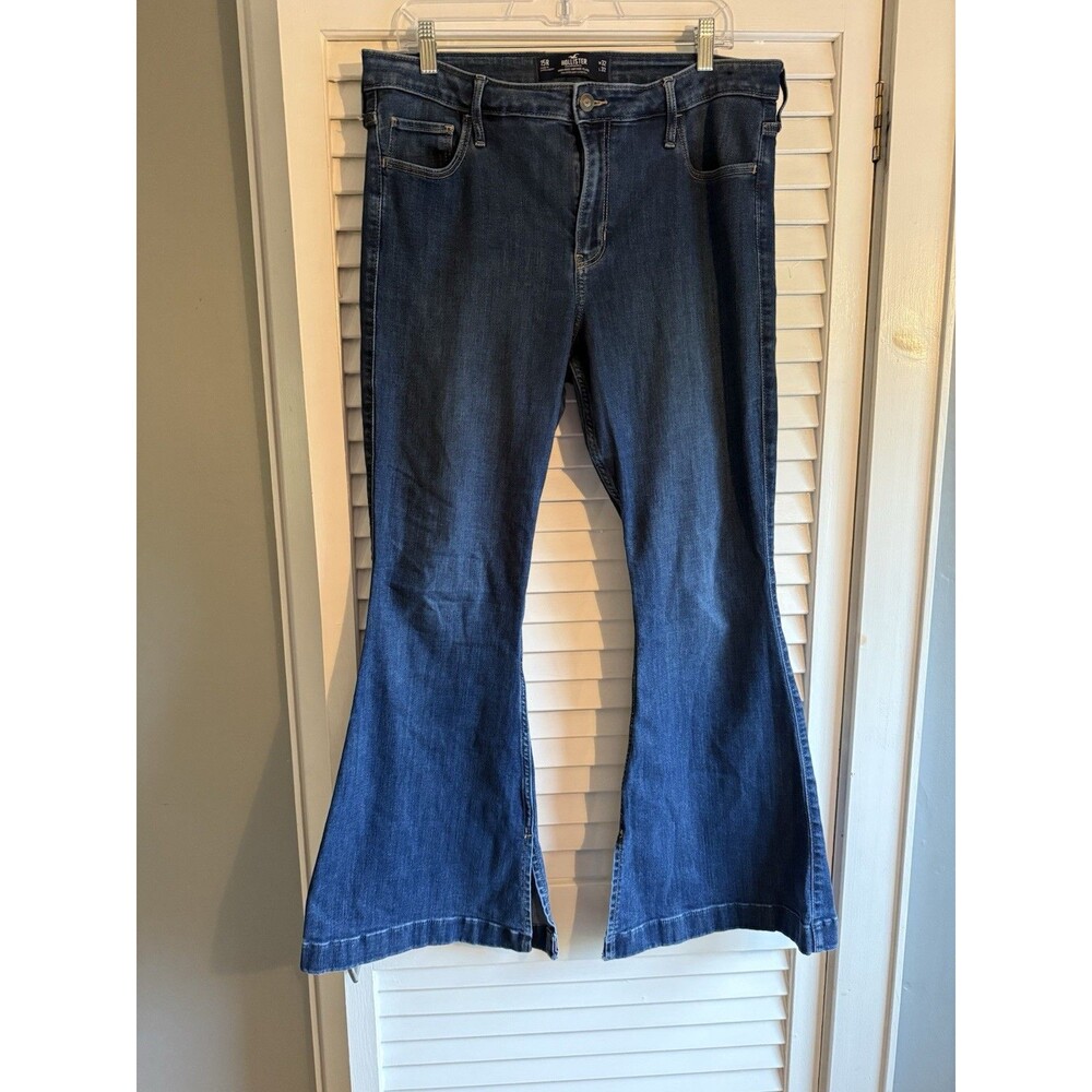 HOLLISTER Women’s 15R W32 High RISE Vintage FLARE Soft DENIM JEANS Boho Hippie